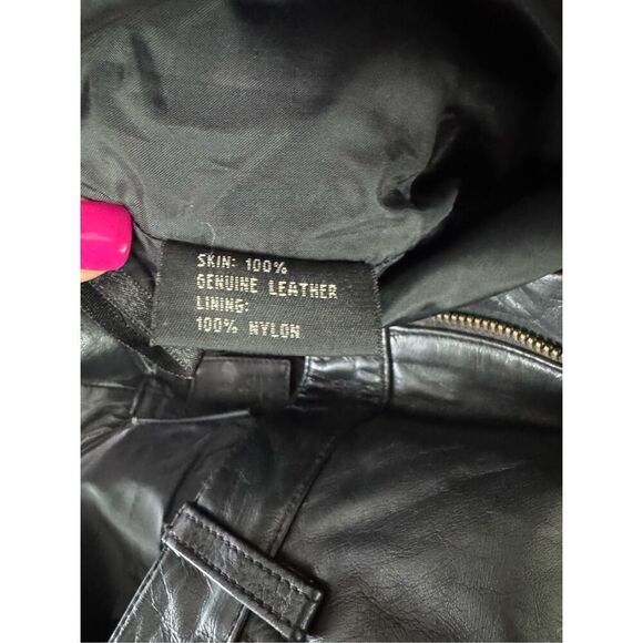 Santa Fe Black 100% Leather Moto Mob Wife Pants Women's Size 10 - Picture 4 of 11